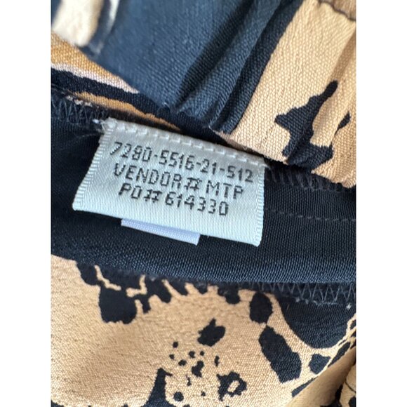 Drapers & Damons Petite Animal Print Midi Skirt Rayon Black & Tan size PS - Picture 5 of 7